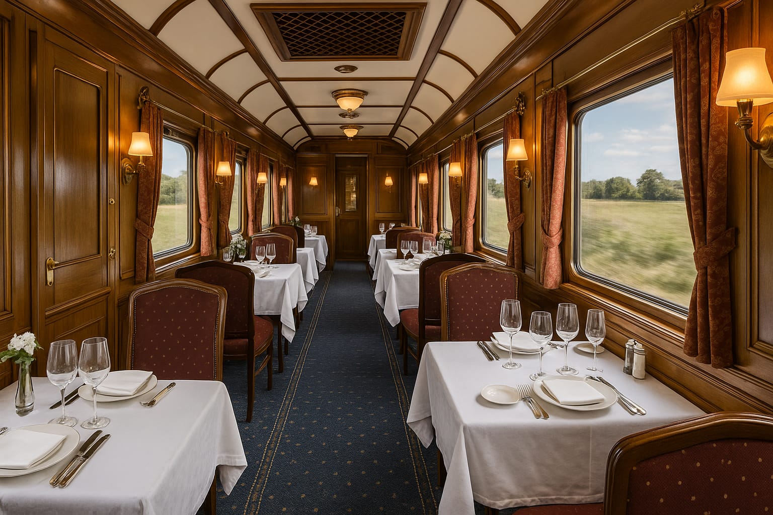 Recreación del salón comedor del Transcantábrico