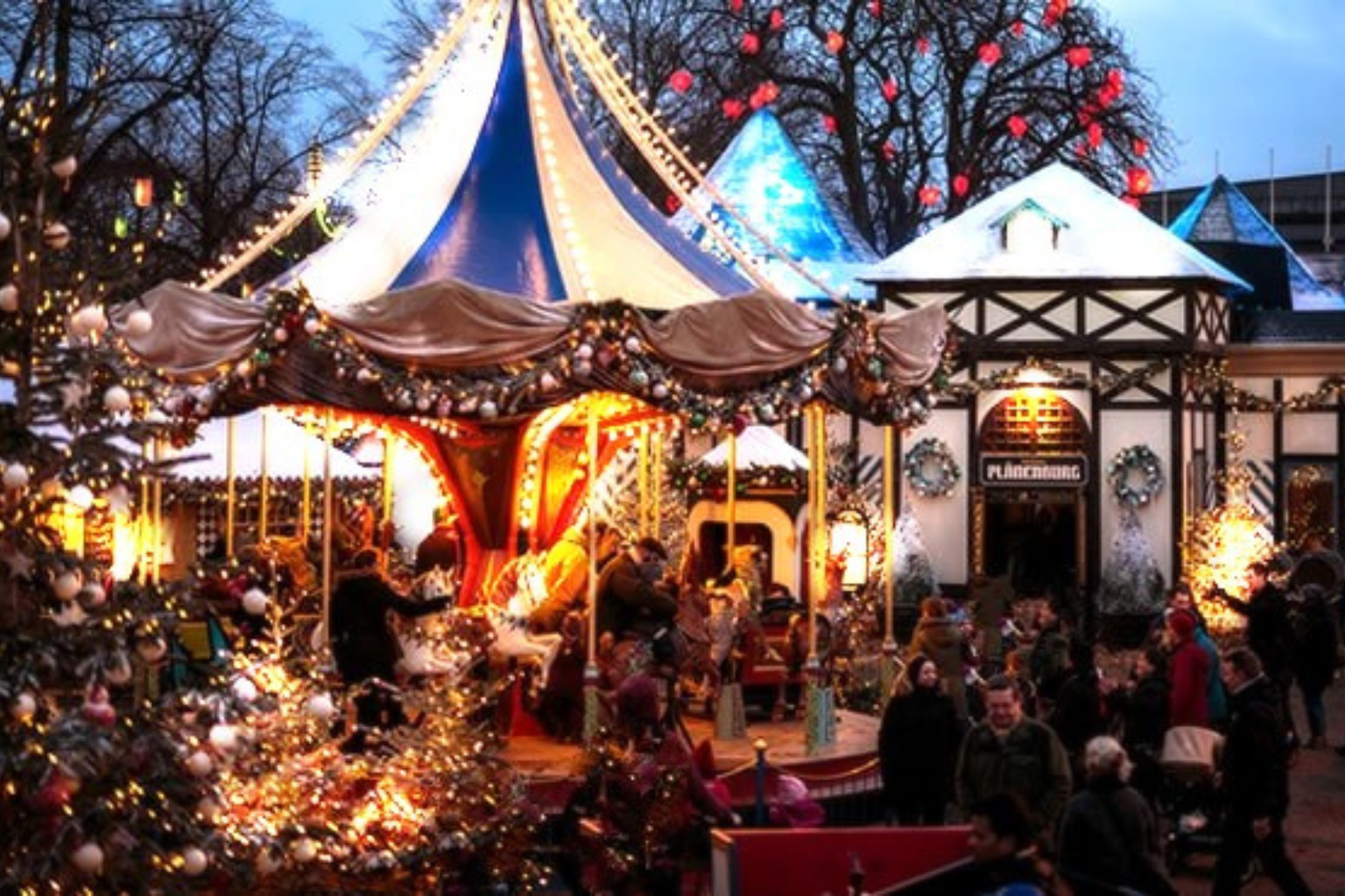 Puestos del mercado de Navidad de Copenhague Dinamarca