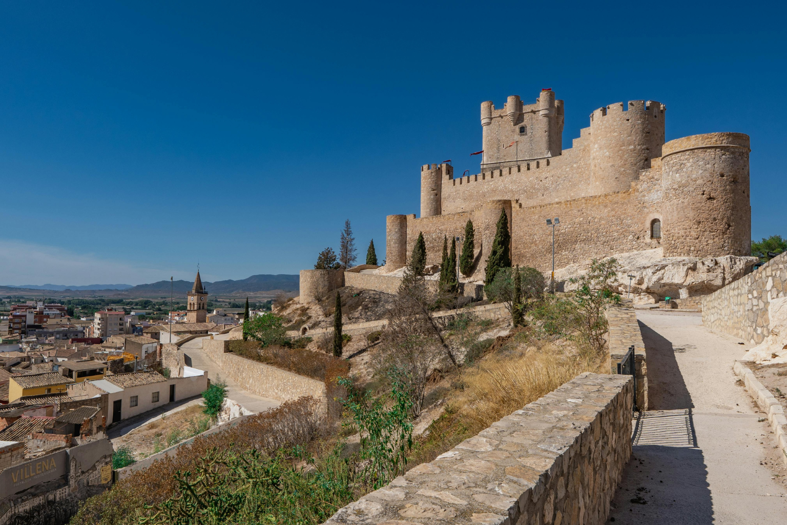 Vista del Castillo de Villena sobre la ciudad