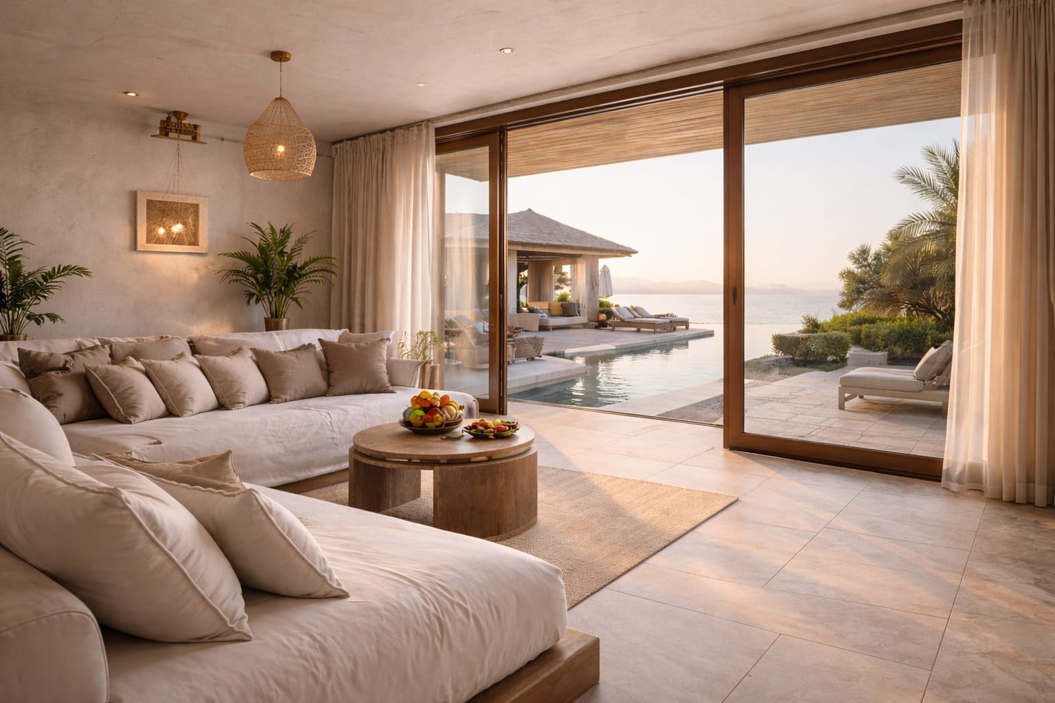 Vista de habitación de hotel de lujo